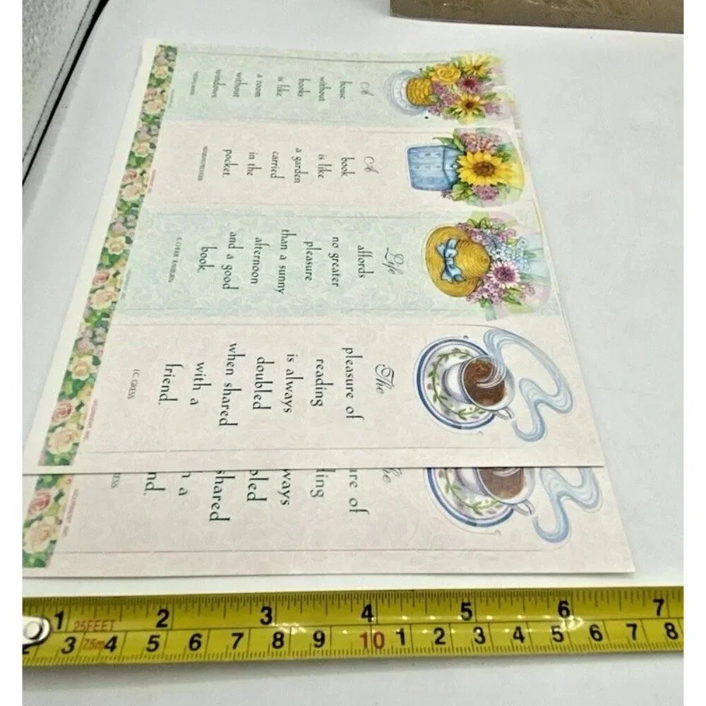 Vintage Book Plates & Bookmarks From The  Library Of  Current Inc USA Floral